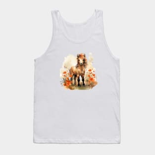 Watercolor Brown Pony Tank Top